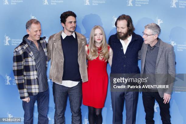 Amanda Seyfried, Jeffrey Friedman, Peter Sarsgaard, James Franco attend the 'Lovelace' press conference during the 63rd Berlinale International Film...
