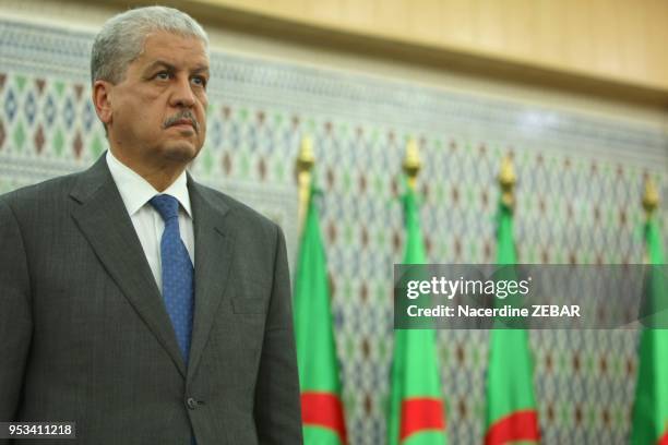 Abdelmalek Sellal, 1er ministre algerien lors de sa visite le 12 decembre 2013 dans la ville de Tlemcen, Algerie.