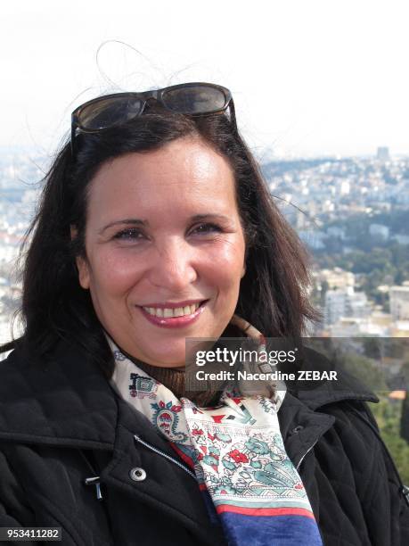 Portrait de Salima Ghezali journaliste-ecrivain algerienne le 29 fevrier 2012 a Alger, Algerie. Elle est membre fondateur de 'Femmes d'Europe et du...