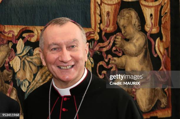 Vatican's Secretary of State Pietro Parolin received Israel's Prime Minister Benjamin Netanyahu on December 2, 2013 at the Vatican.