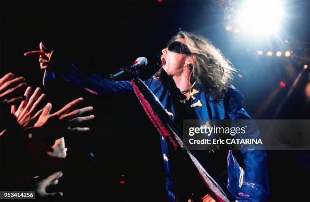 Le groupe Aerosmith en concert le 8 juin 1997 à Lyon, France.