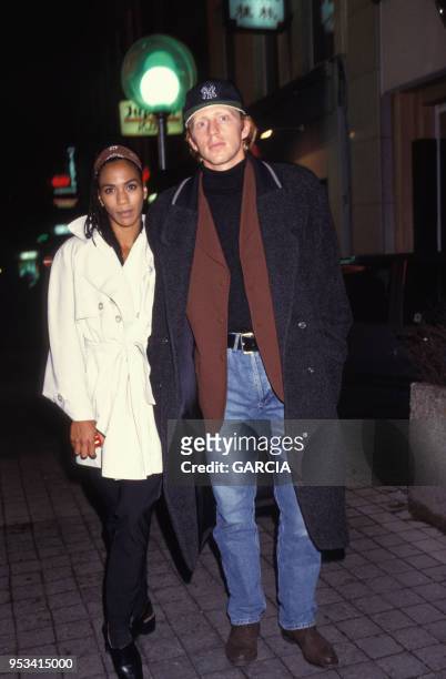 Barbara et Boris Becker à Bruxelles en février 1992, Belgique.