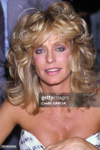 Farrah Fawcett au Festival de Deauville en septembre 1984, France.