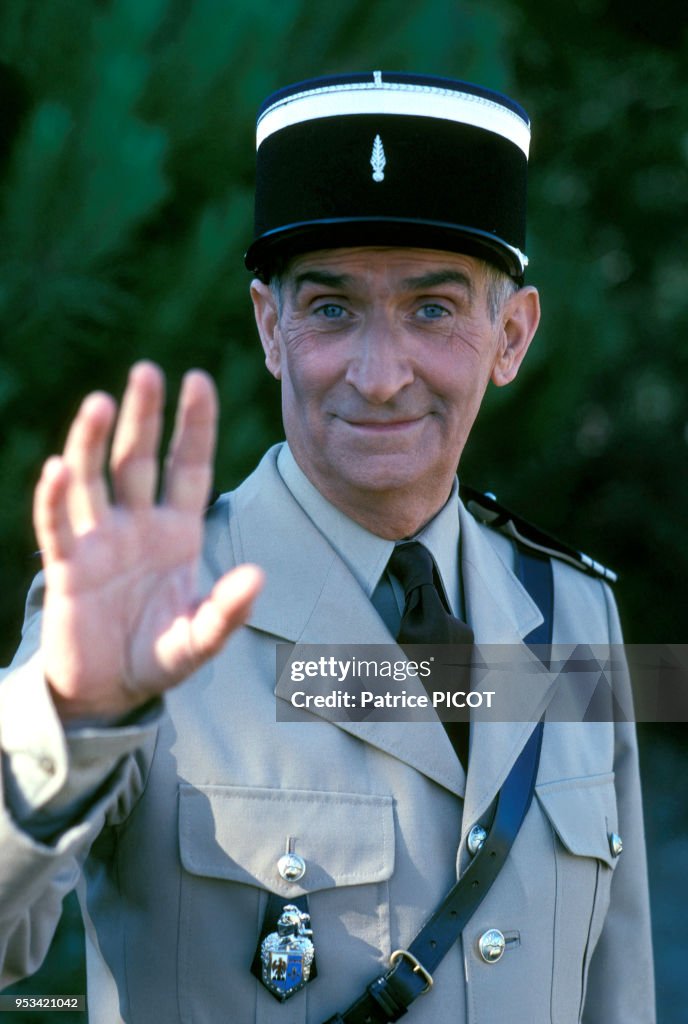Louis de Funès sur le film 'le gendarmes et les extra-terrestres' en 1978