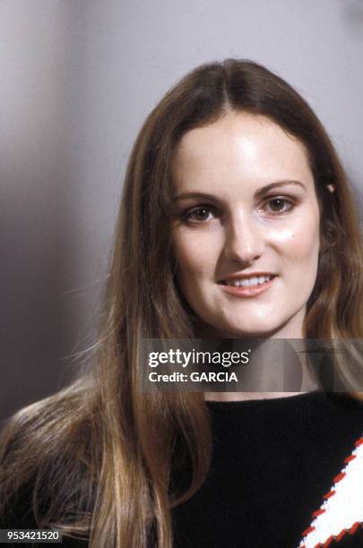 Portrait de Patricia Hearst le 1er mars 1983 à Paris, France.