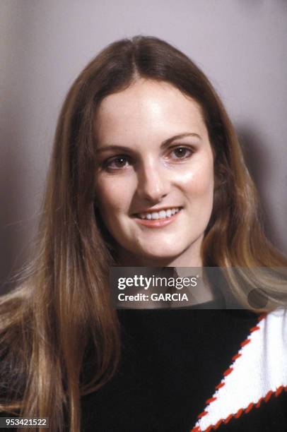 Portrait de Patricia Hearst le 1er mars 1983 à Paris, France.