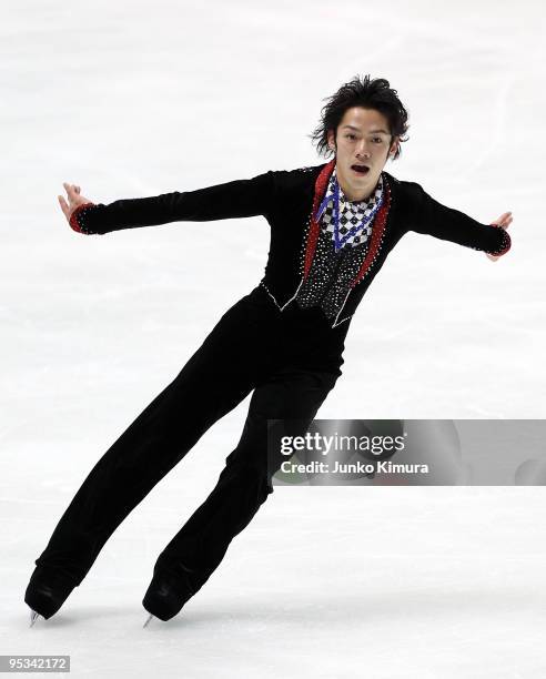 Daisuke Takahashi competes in the Men Free Skating on the day two of the 78th All Japan Figure Skating Championship at Namihaya Dome on December 26,...