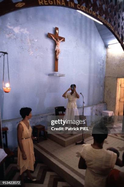 Baptême circa 1980 aux Saintes en Guadeloupe.