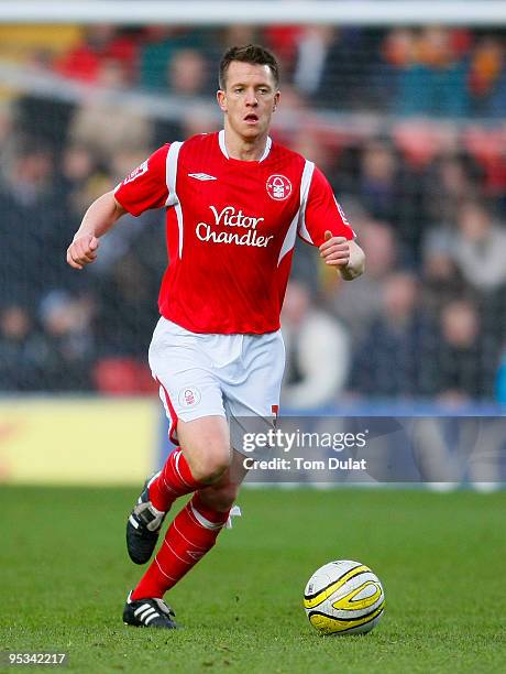 Nicky Shorey of Nottingham Forest runs with the ball during the Coca Cola Championship match between Watford and Nottingham Forest at Vicarage Road...