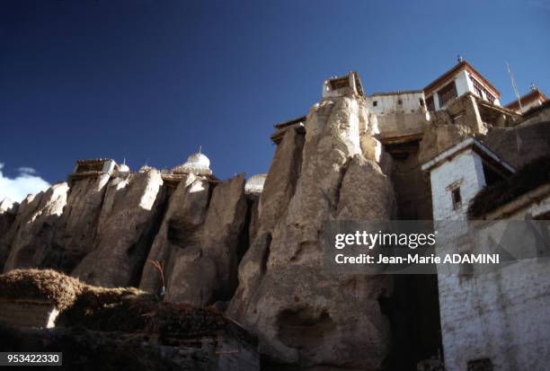 Le monastère de Lamayuru aussi appelé Yung Drung Tharpa Ling dans la région de Ladakh en décembre 1975 en Inde.