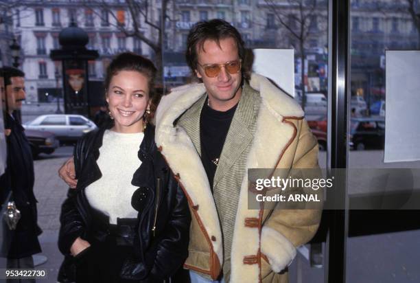 Christophe lambert et Diane Lane en janvier 1991 à Paris, France.