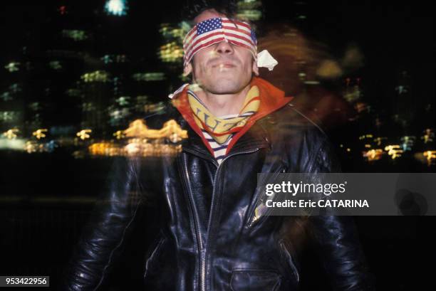 Manu Chao, leader du groupe musical La Mano Negra, en novembre 1990 à New York, Etats-Unis.