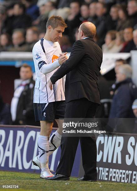 Bolton manager Gary Megson takes off ivan Klasnic in the second half of the Barclays Premier League match between Burnley and Bolton Wanderers at...