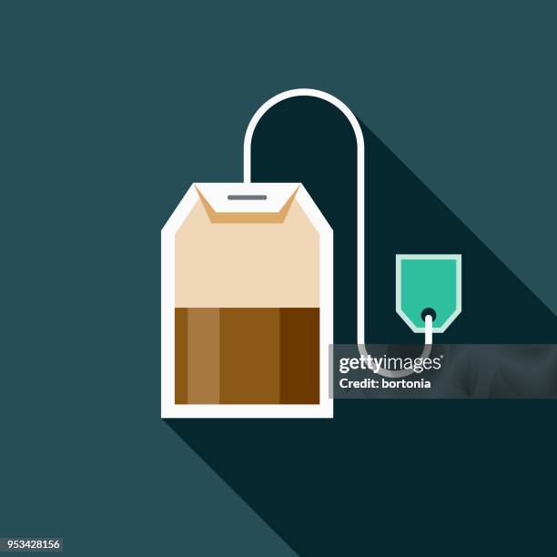 tea flat design india icon with side shadow - tea leaf stock illustrations