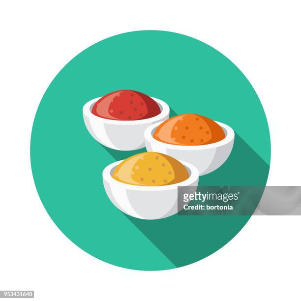 spices flat design india icon with side shadow - spice stock illustrations