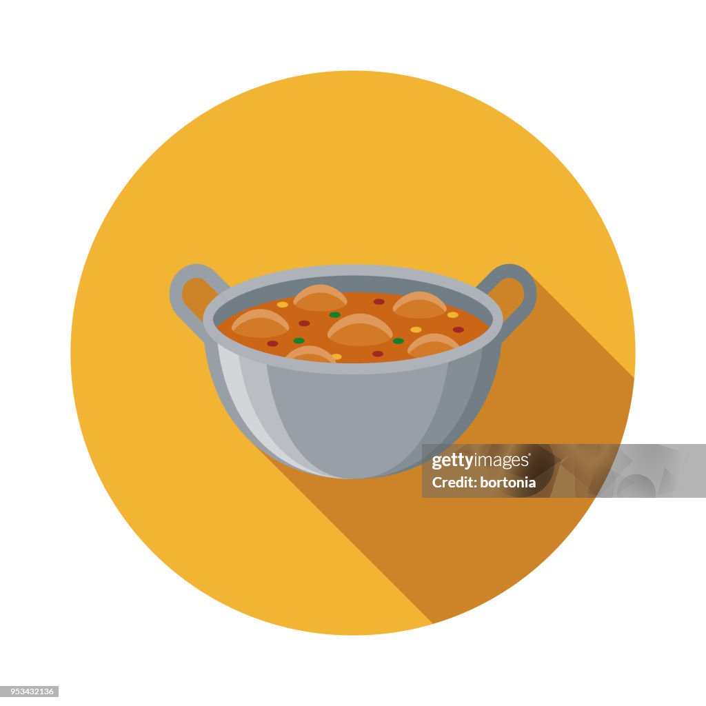 Icône Inde Design plat avec côté ombre de cari