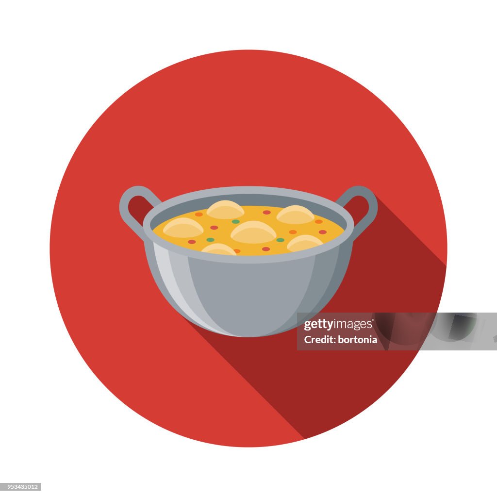 Curry Flat Design India Icon with Side Shadow
