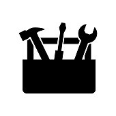 Tools Box icon. concept web buttons. vector illustration. Flat design style