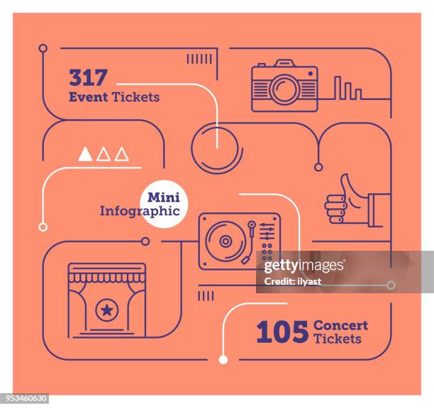 events mini infographic - opera stage stock illustrations