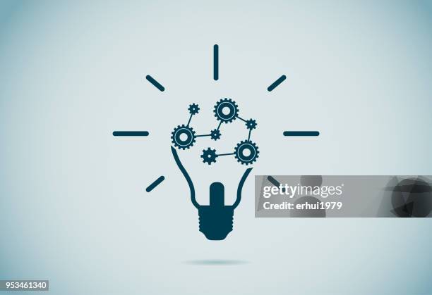 stockillustraties, clipart, cartoons en iconen met gloeilamp - brainstorming