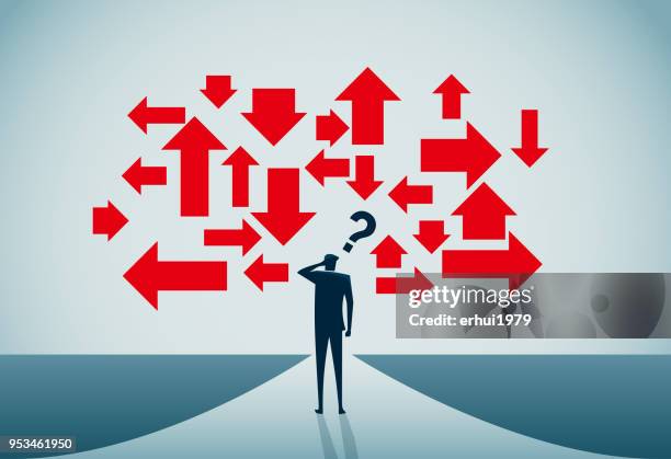 verwirrung - entscheidung stock-grafiken, -clipart, -cartoons und -symbole