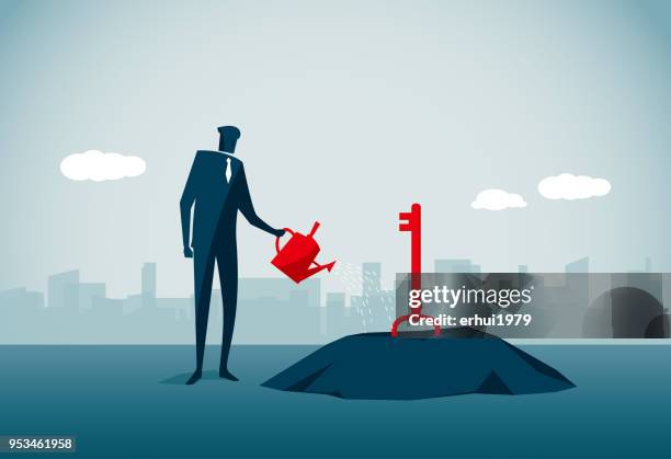 watering - unlocking creativity stock illustrations