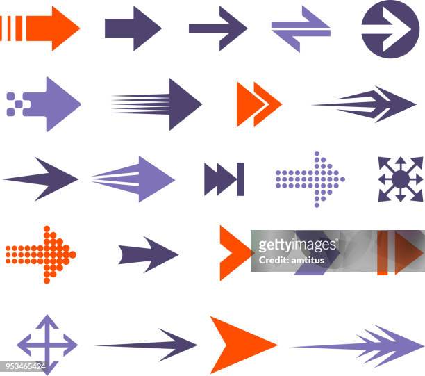 arrow set - arrow symbol stock illustrations