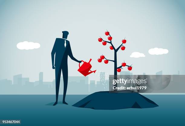 fruit tree - orchard farmer stock illustrations