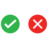 Check mark and wrong mark round icon
