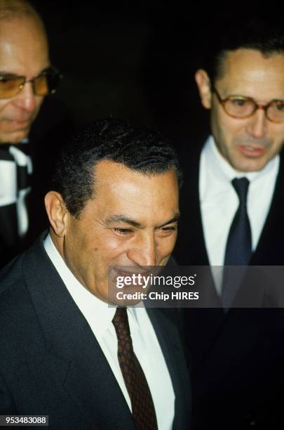 Egyptian President Hosni Mubarak in Paris, December 10, 1986.