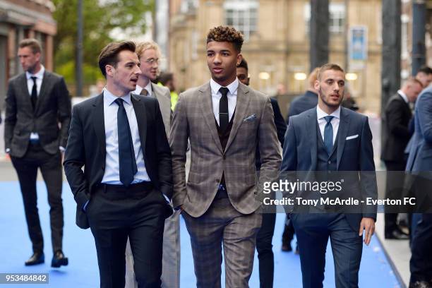 Mason Holgate and Leighton Baines before The Dixies end of season awards at the Royal Liverpool Philharmonic Hall on May 1, 2018 in Liverpool,...
