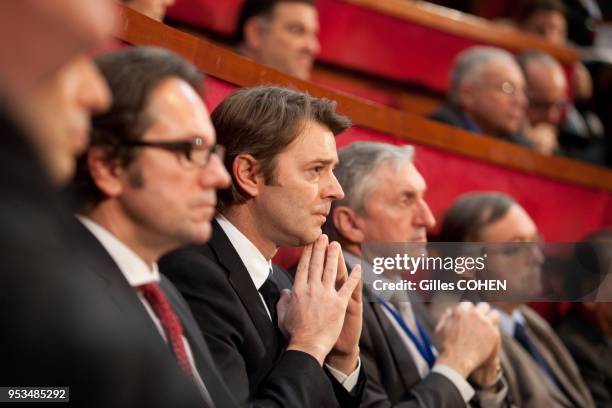 Frederic Lefevre and Francois Baroin attend UNAPL Convention in Paris, France on December 12, 2011.