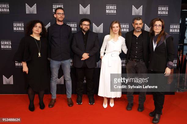Efrat Dror , Ori Elon , Daniella Kertesz and producers attend Series Mania Lille Hauts de France Festival day 5 photocall on May 1, 2018 in Lille,...