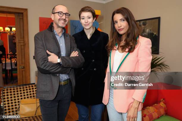 Gianluca Longo, Ellie Pithers and Racil Chalhoub attend The Big Tea co-hosted by Sabine Getty and Charlotte Dellal on May 1, 2018 in London, England.