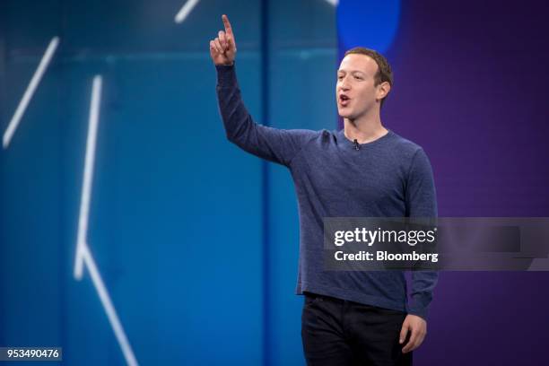 Mark Zuckerberg, chief executive officer and founder of Facebook Inc., speaks during the F8 Developers Conference in San Jose, California, U.S., on...