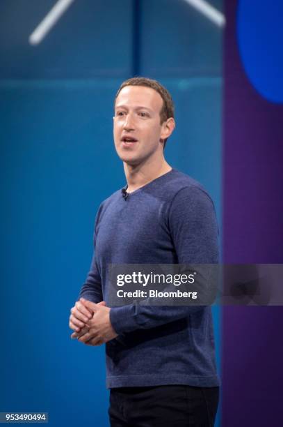 Mark Zuckerberg, chief executive officer and founder of Facebook Inc., speaks during the F8 Developers Conference in San Jose, California, U.S., on...