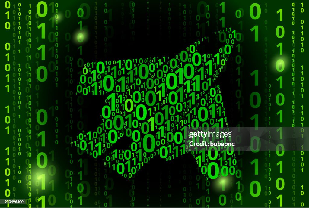 Futuristic Airplane Binary Code Vector Pattern Background High-Res ...