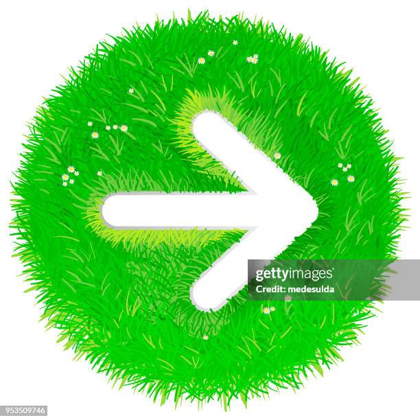 arrow green grass vector - crushed leaves stock illustrations