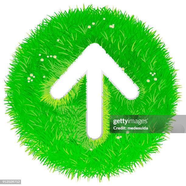 arrow green grass vector - crushed leaves stock illustrations