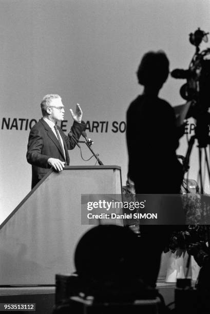 Lionel Jospin lors d'un conseil national du Parti socialiste le 12 novembre 1988 à Epinay-sur-Seine, France.