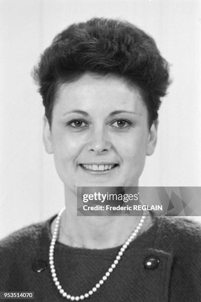 Portrait de Christine Boutin le 11 janvier 1986 à Versailles, France.