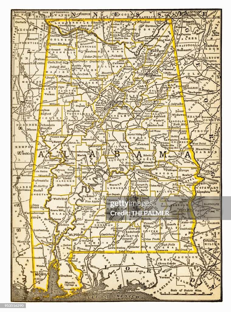 Mapa de Alabama 1893