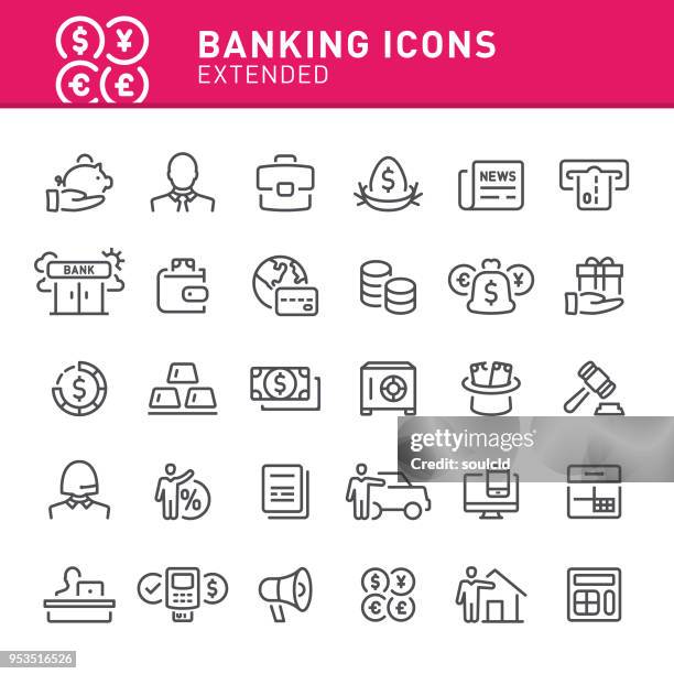 banking icons - file clerk stock illustrations