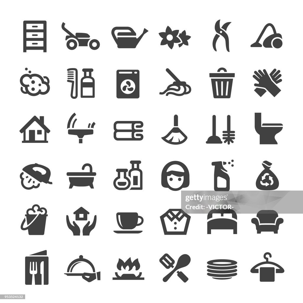 Huishoudelijk werk Service Icons - grote reeksen