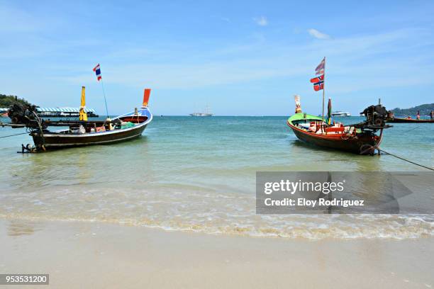 patong beach. phuket - sandy sailing ship stock pictures, royalty-free photos & images