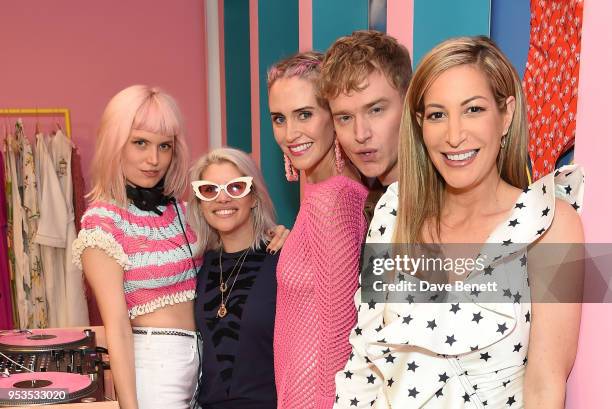 Henri, Pips Taylor, Belma Gaudio, Fletcher Cowan and Laura Pradelska attend the Koibird store launch on May 1, 2018 in London, England.