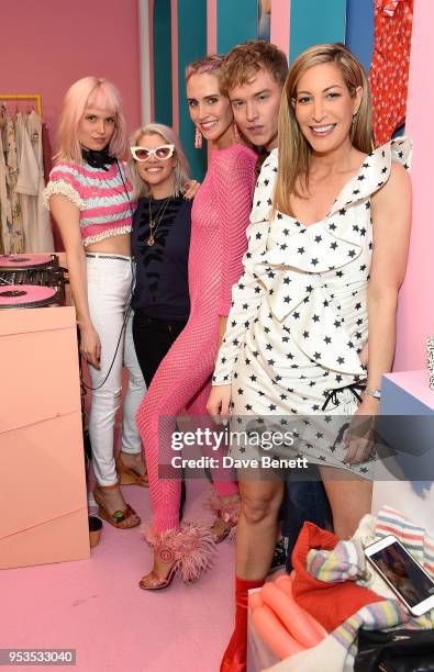 Henri, Pips Taylor, Belma Gaudio, Fletcher Cowan and Laura Pradelska attend the Koibird store launch on May 1, 2018 in London, England.