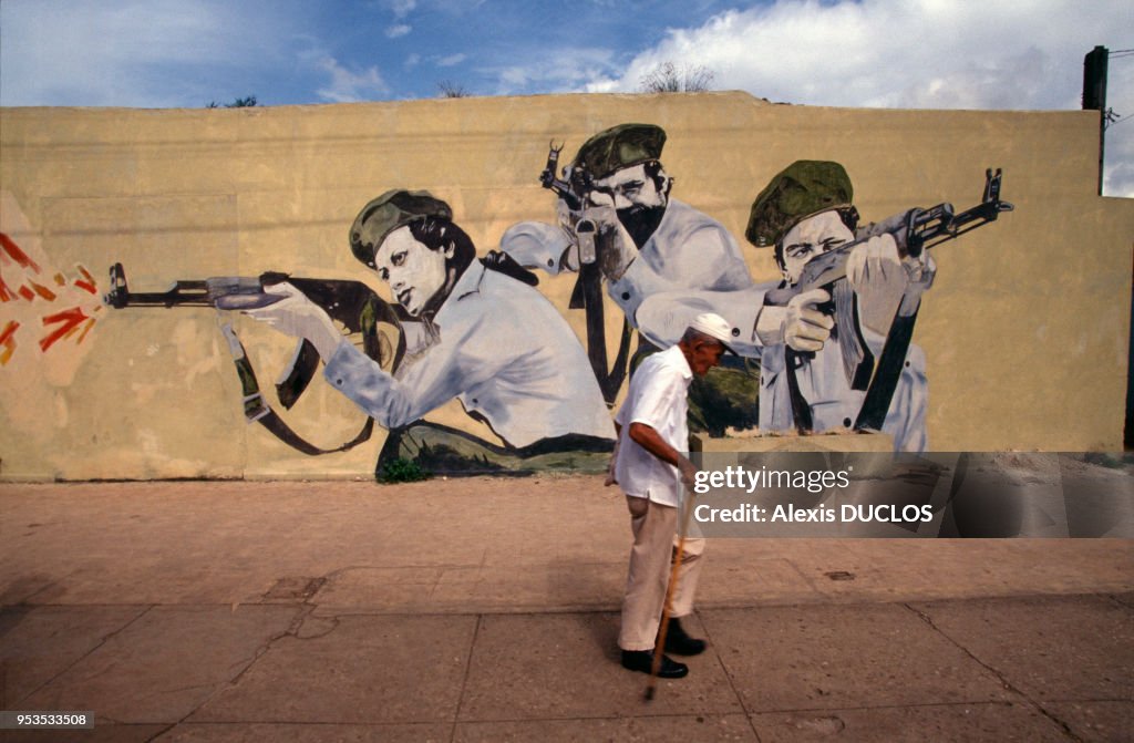Peinture murale de soldats à Cuba