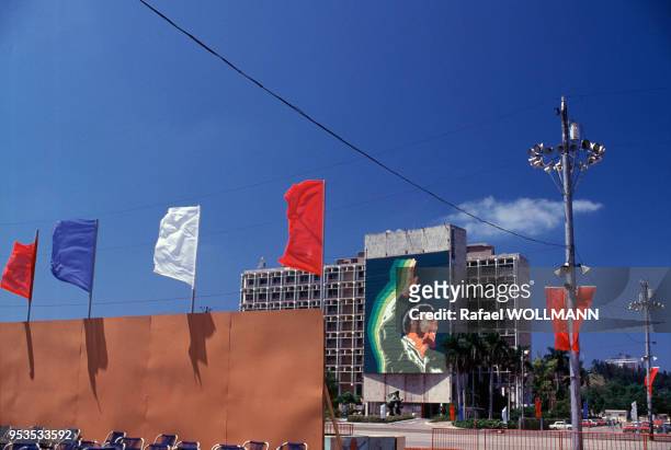 La Place de la Révolution en mai 1987 à La Havane à Cuba.