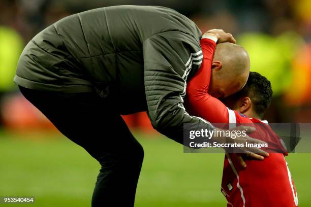 Arjen Robben of Bayern Munchen, Thiago Alcantara of Bayern Munchen during the UEFA Champions League match between Real Madrid v Bayern Munchen at the...